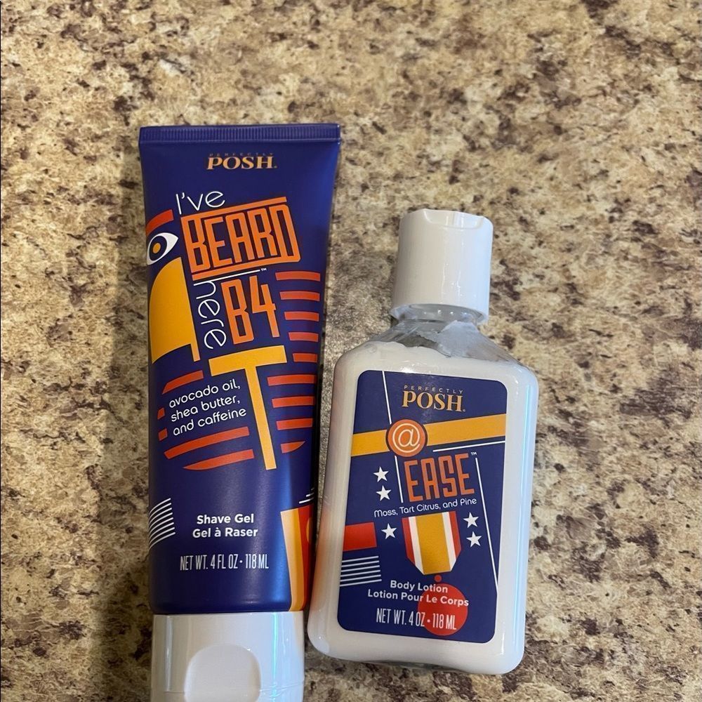 Men shaving gel and body lotion